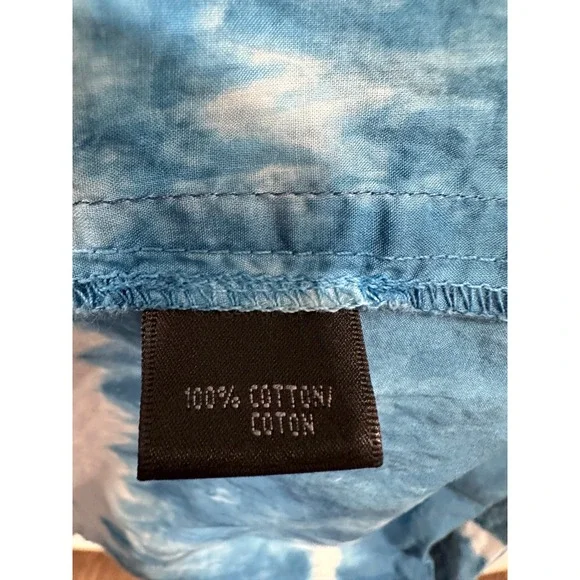 LAFAYETTE‎ 148 NEW YORK Tie Dye Blue White Button Down Shirt Top Size 8 - Picture 4 of 6